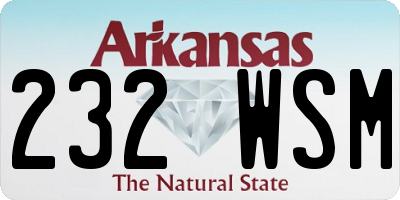 AR license plate 232WSM
