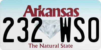 AR license plate 232WSO