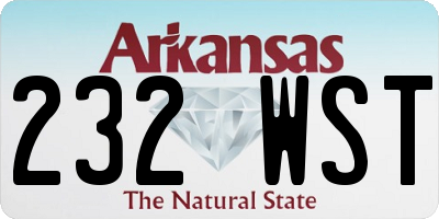AR license plate 232WST
