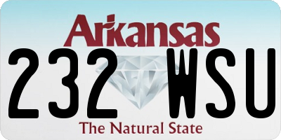 AR license plate 232WSU