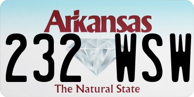 AR license plate 232WSW