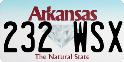 AR license plate 232WSX