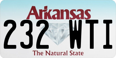 AR license plate 232WTI