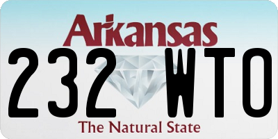 AR license plate 232WTO