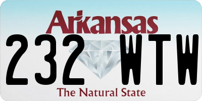 AR license plate 232WTW