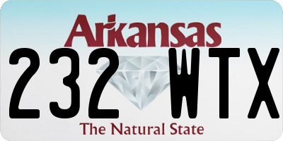AR license plate 232WTX