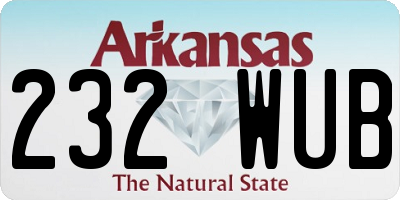 AR license plate 232WUB