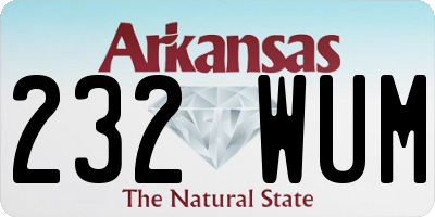 AR license plate 232WUM