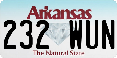 AR license plate 232WUN