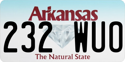AR license plate 232WUO