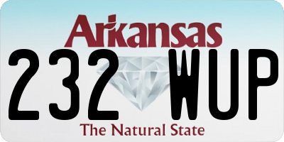 AR license plate 232WUP