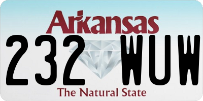 AR license plate 232WUW