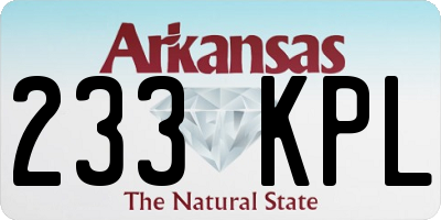 AR license plate 233KPL