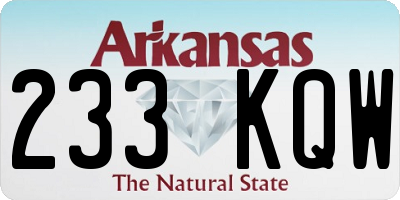 AR license plate 233KQW