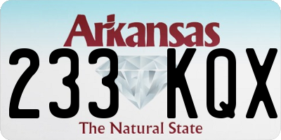 AR license plate 233KQX