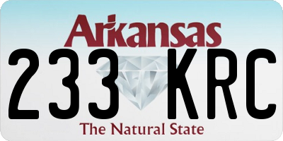 AR license plate 233KRC