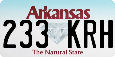 AR license plate 233KRH