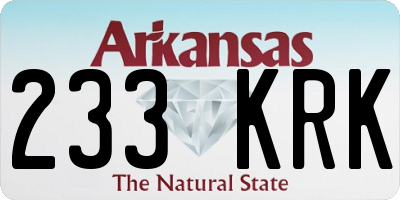 AR license plate 233KRK