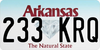 AR license plate 233KRQ