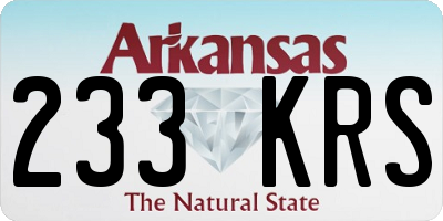 AR license plate 233KRS