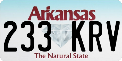 AR license plate 233KRV
