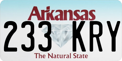 AR license plate 233KRY