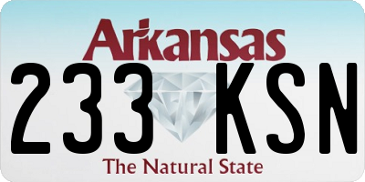 AR license plate 233KSN