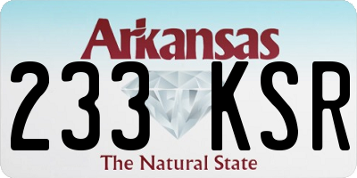 AR license plate 233KSR