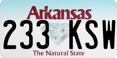 AR license plate 233KSW