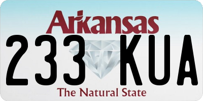 AR license plate 233KUA