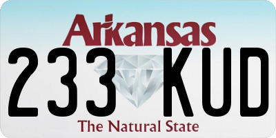 AR license plate 233KUD