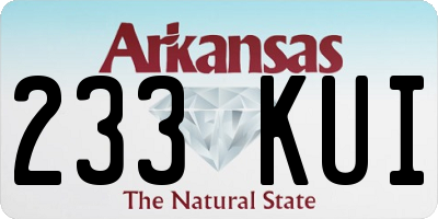 AR license plate 233KUI