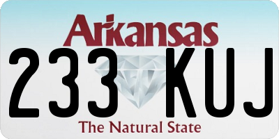 AR license plate 233KUJ