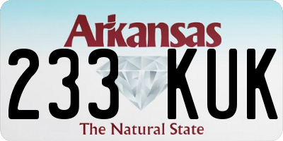 AR license plate 233KUK