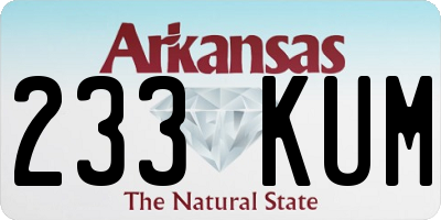 AR license plate 233KUM