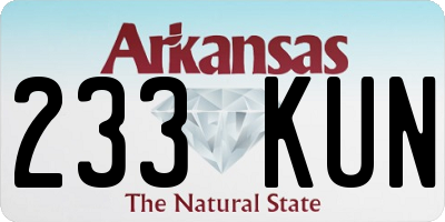 AR license plate 233KUN