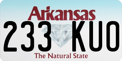 AR license plate 233KUO
