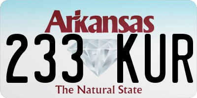 AR license plate 233KUR
