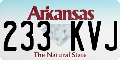 AR license plate 233KVJ