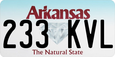 AR license plate 233KVL