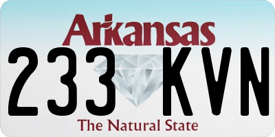 AR license plate 233KVN