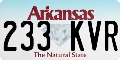 AR license plate 233KVR