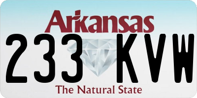 AR license plate 233KVW