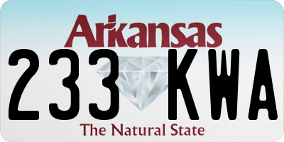 AR license plate 233KWA