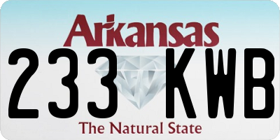 AR license plate 233KWB