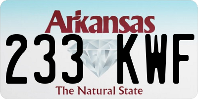 AR license plate 233KWF