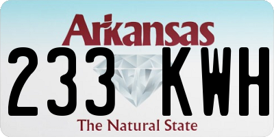 AR license plate 233KWH