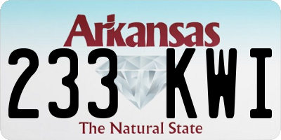 AR license plate 233KWI