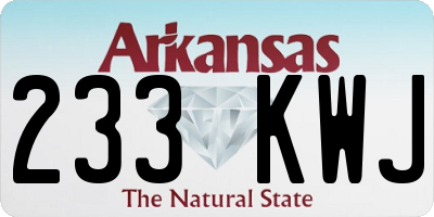AR license plate 233KWJ