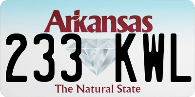 AR license plate 233KWL